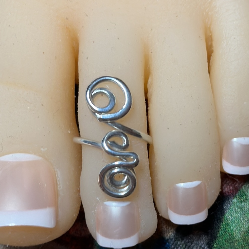 Sterling Silver Toe Ring- Adjustable Toe Ring- Un… - image 1